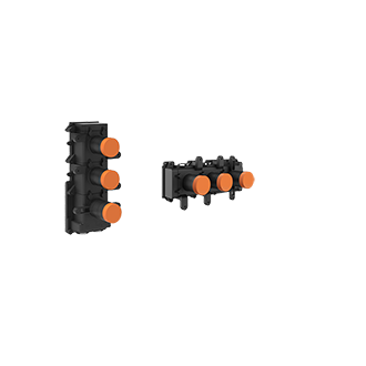 GESSI Built-in part of wall-mounted thermostatic mixer with 2 independent outlets