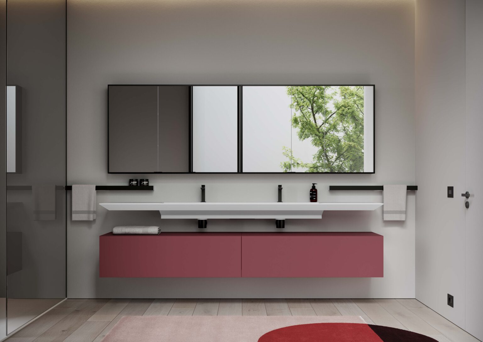 IDEA DOGMA KIT 17 BATHROOM CABINET (MAT PURPLE LACQUERED)