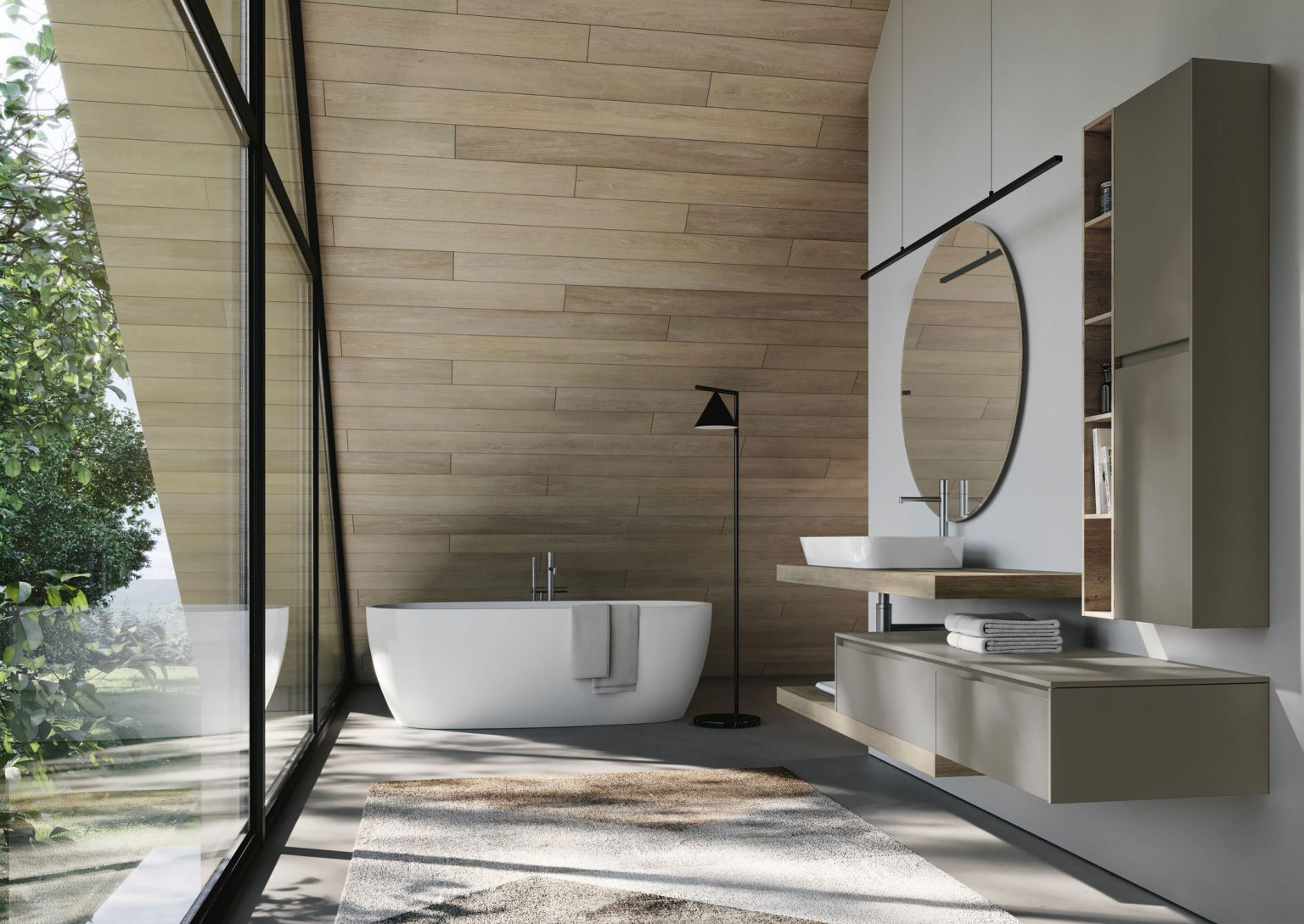 IDEA NYU KIT 07 BATHROOM CABINET (MAT DOVE GREY LACQUERED)