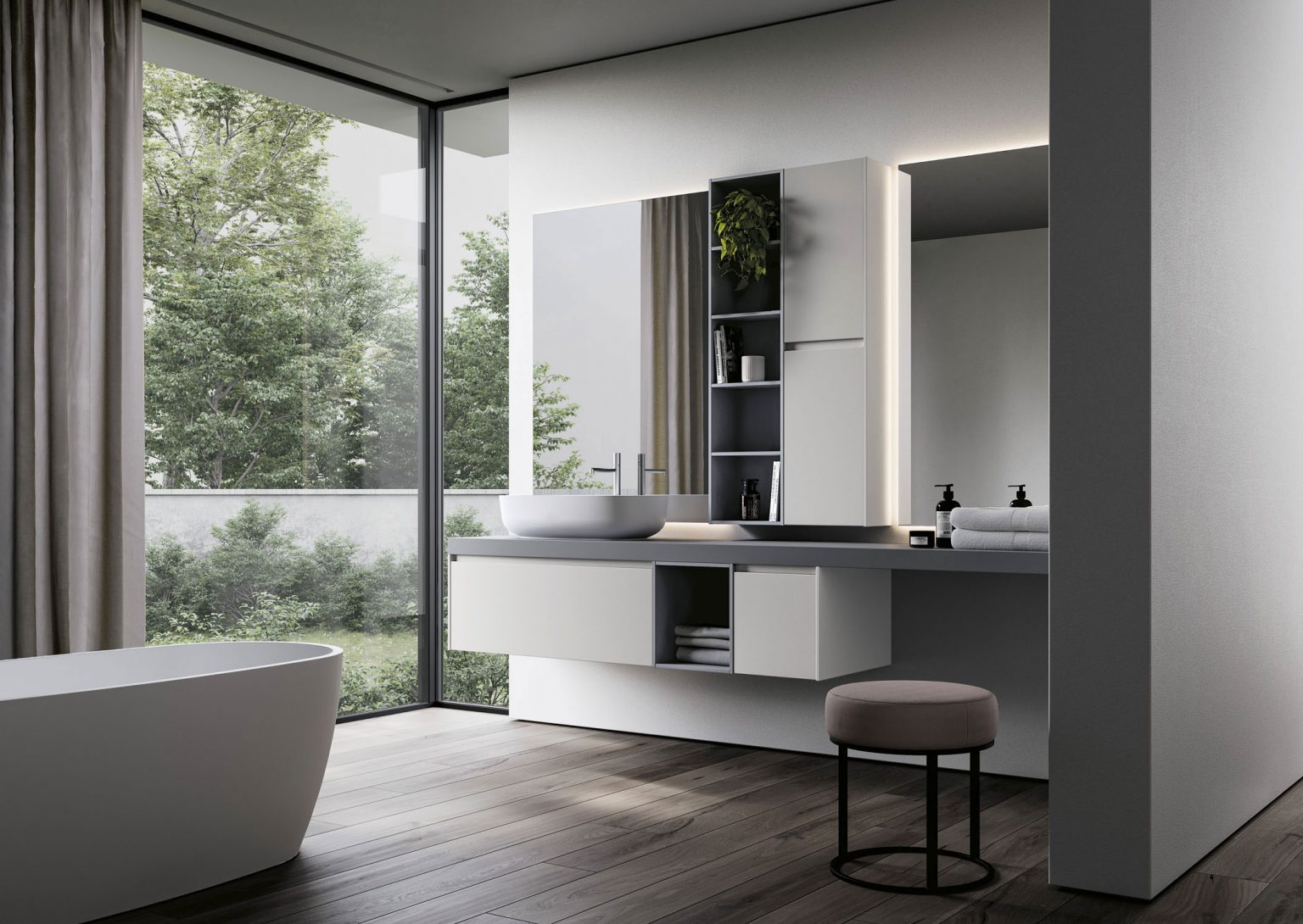 IDEA NYU KIT 12 BATHROOM CABINET (FENIX BIANCO KOS)