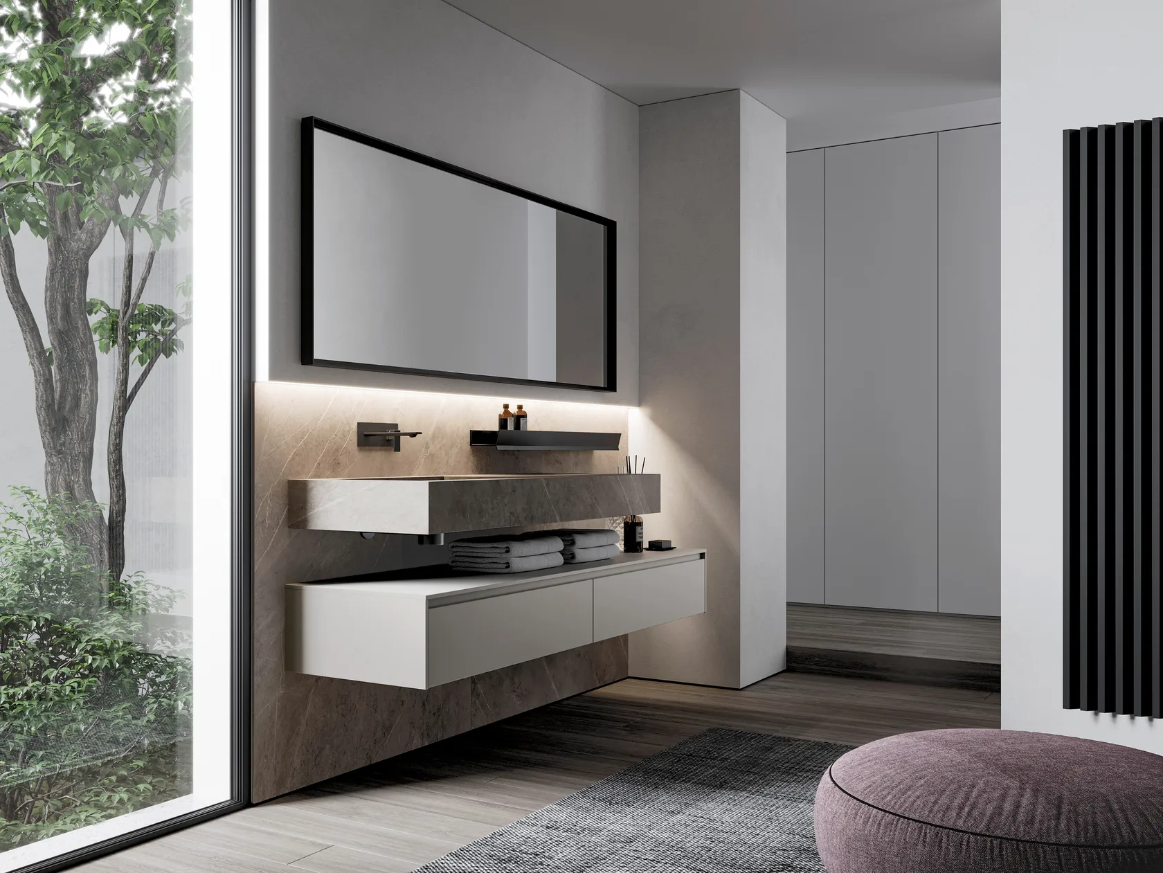 IDEA NYU KIT 13 BATHROOM CABINET (FENIX GRIGIO EFASO)