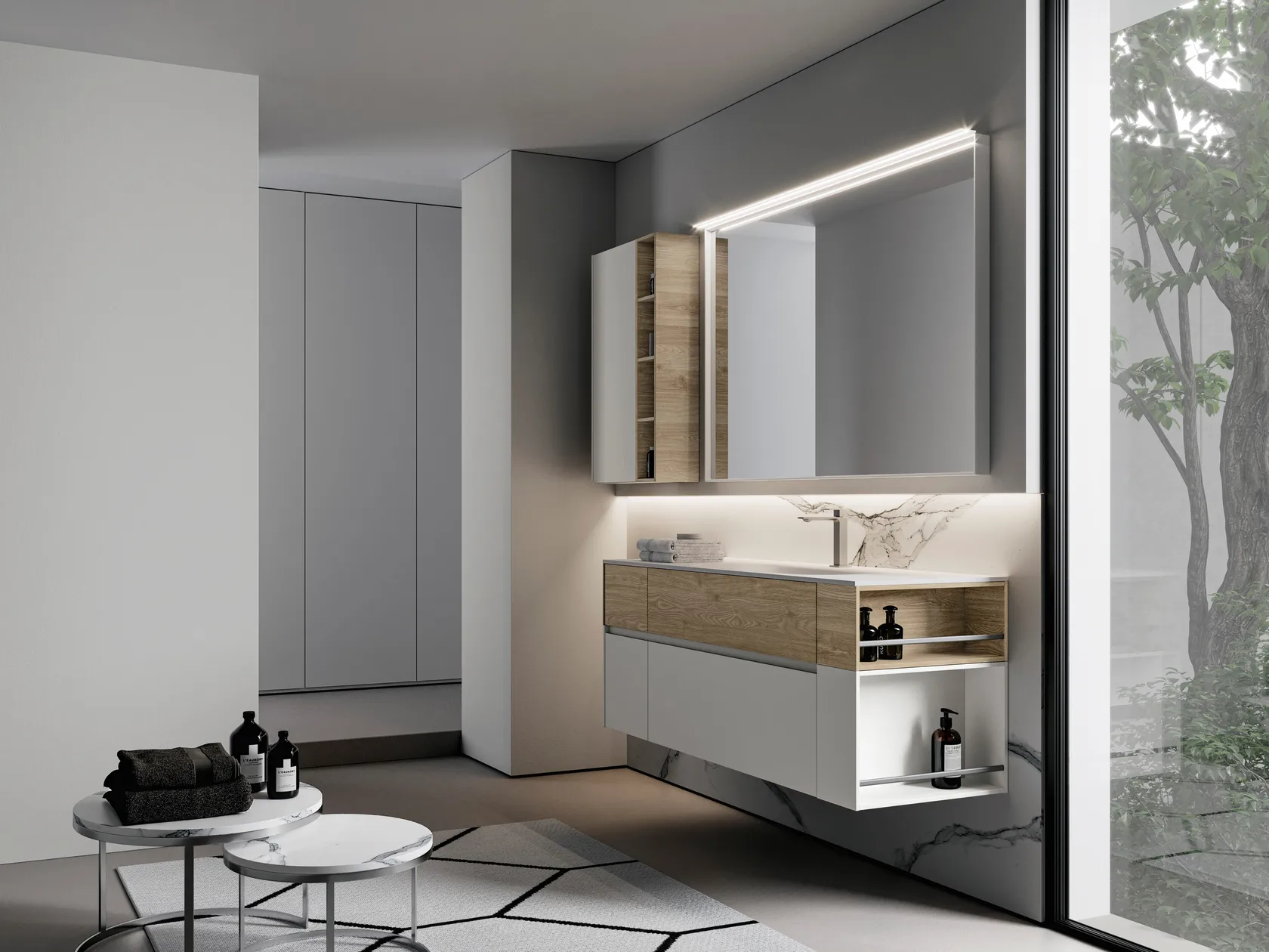 IDEA NYU KIT 15 BATHROOM CABINET (MAT WHITE LACQUERED)