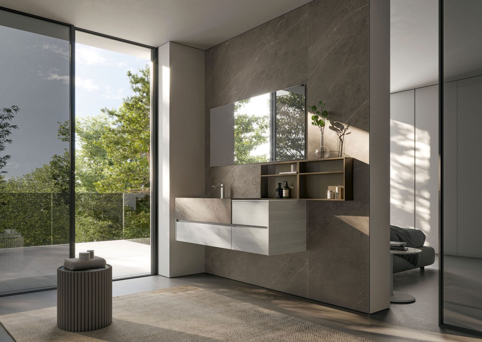 IDEA NYU KIT 16 BATHROOM CABINET (MAT TERRA BROWN LACQUERED)