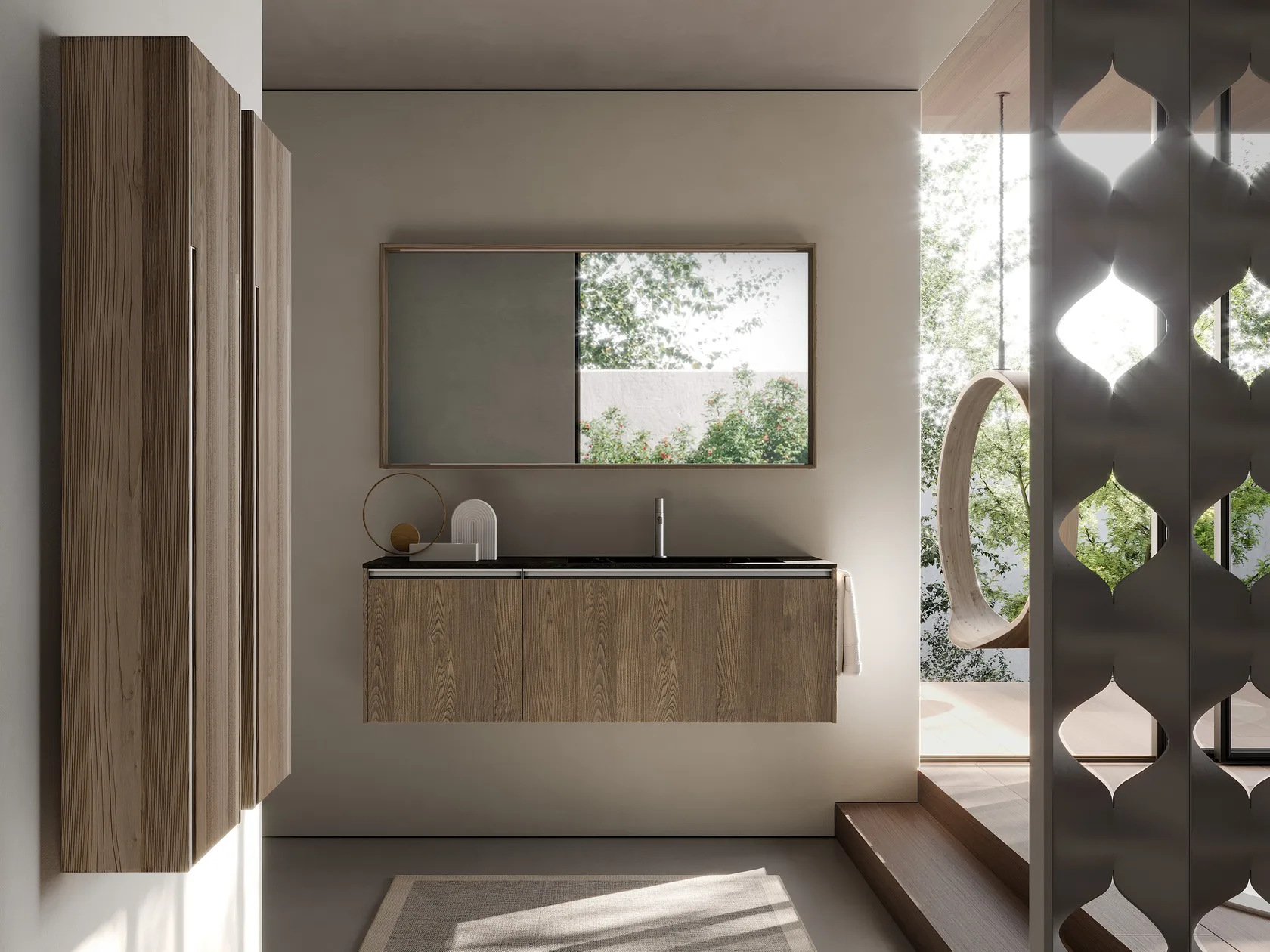IDEA SENSE KIT 04 BATHROOM CABINET (SANDED TEAK HEMP)