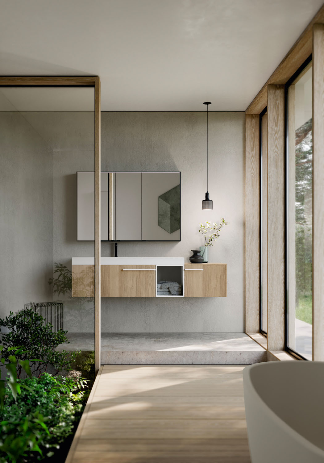 IDEA SENSE KIT 06 BATHROOM CABINET (MATTE WHITE LACQUERED)