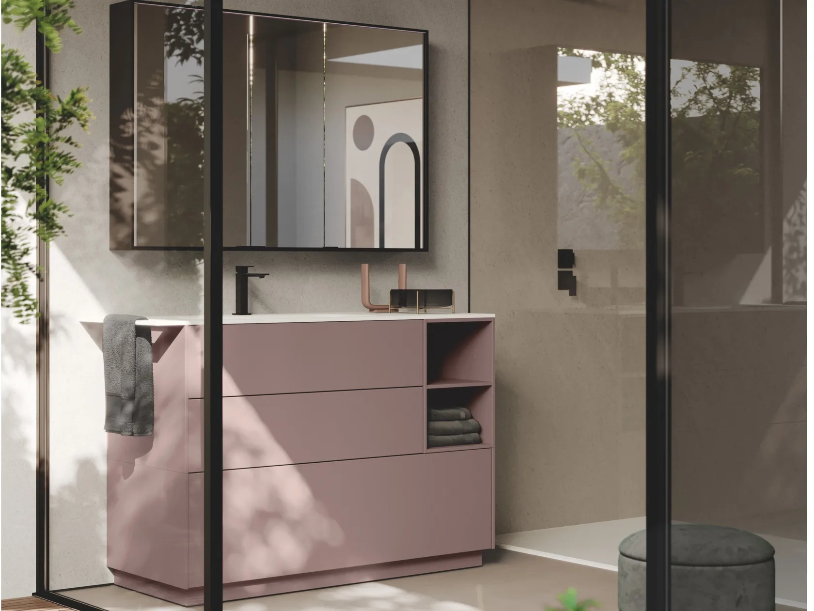 IDEA SENSE KIT 18 BATHROOM CABINET (MAT MEDIOEVO LACQUERED)