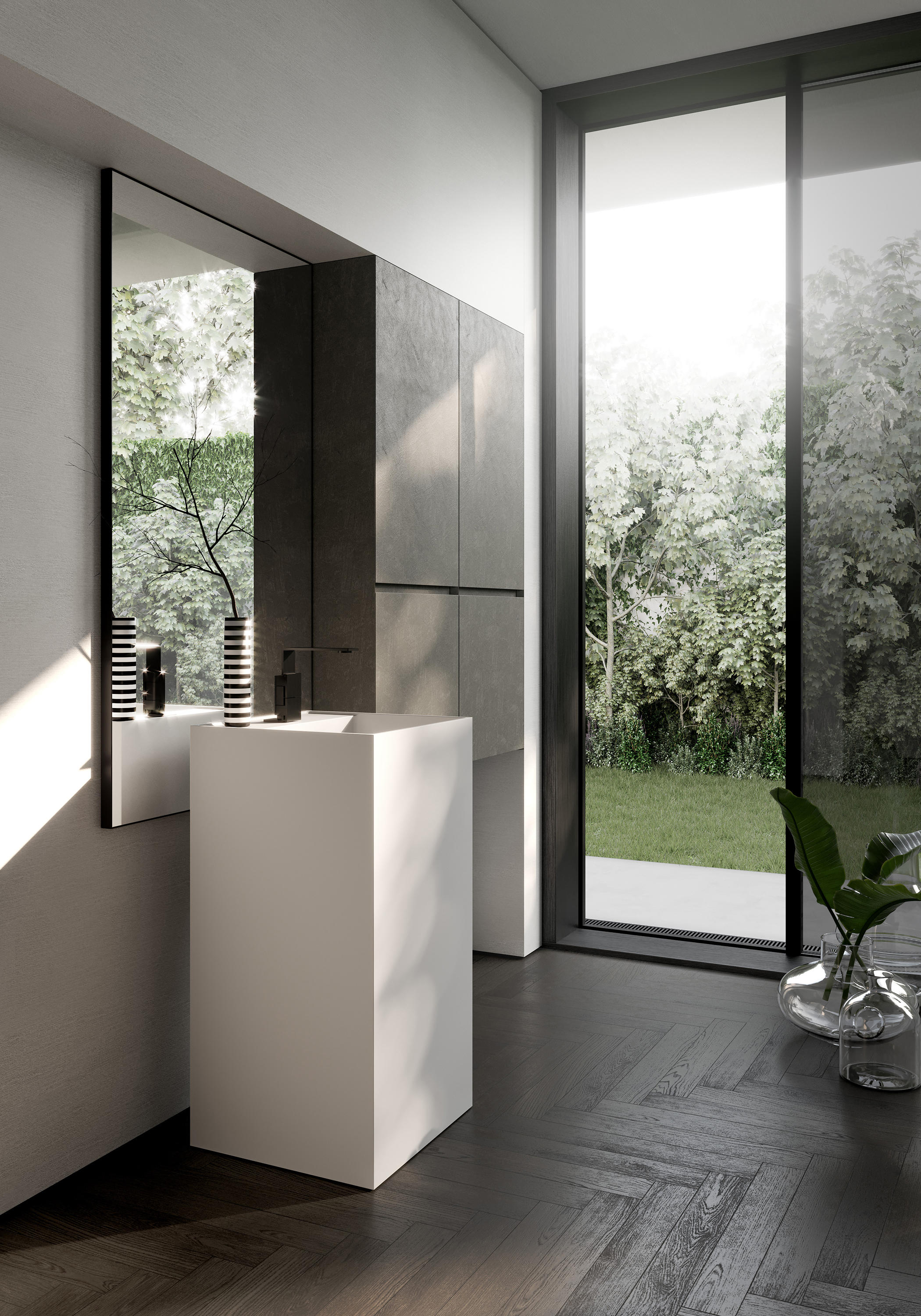 IDEA CUBIK KIT #18 BATHROOM CABINET (ECOMALTA FANGO)