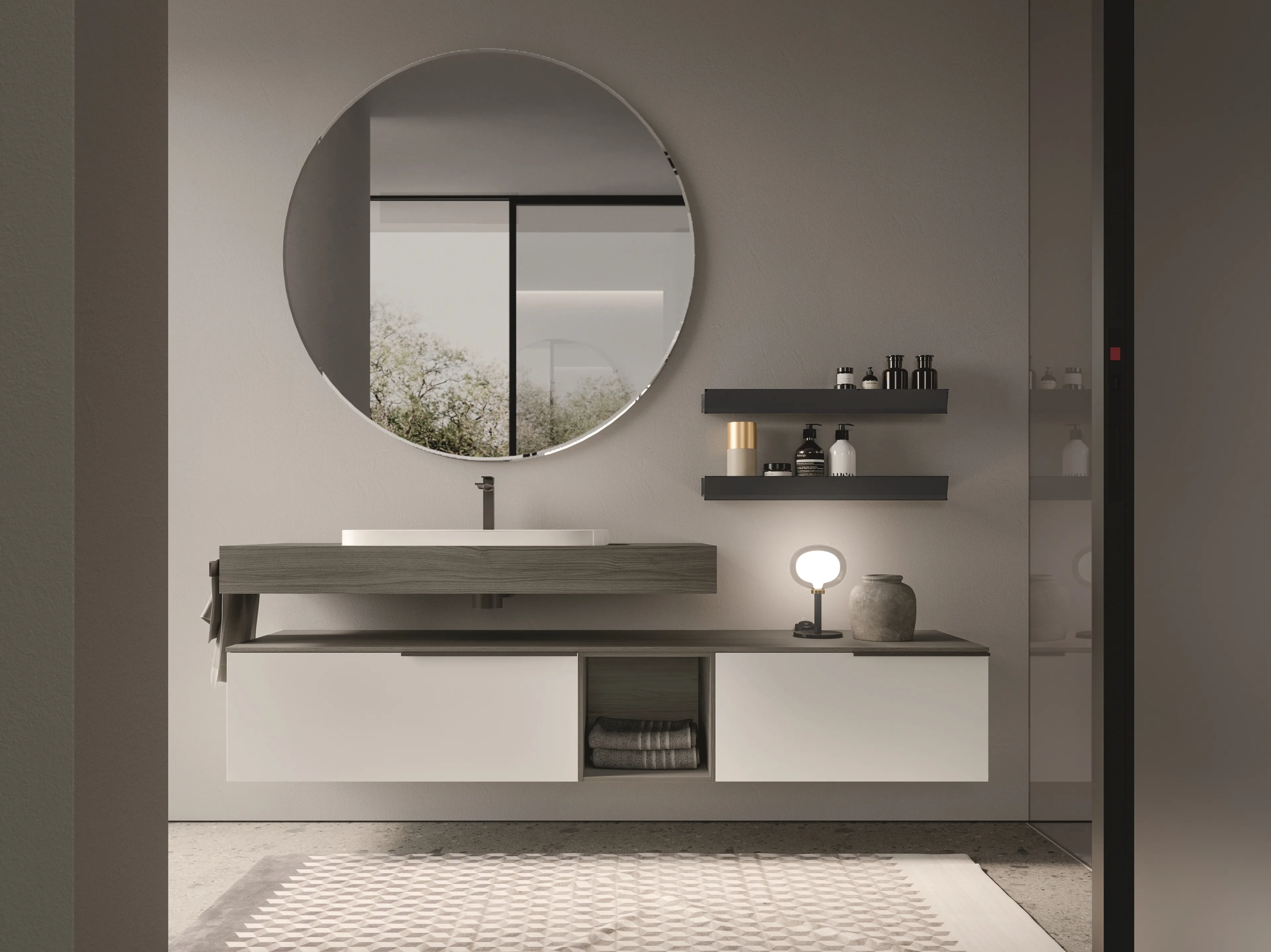 IDEA MY TIME KIT #04 BATHROOM CABINET (MAT WHITE LACQUERED)