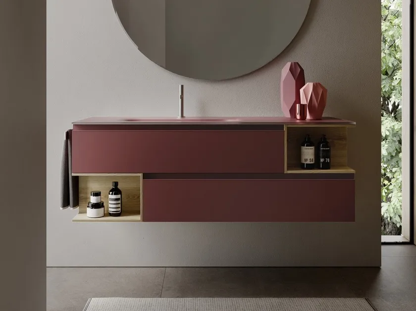 IDEA MY TIME KIT #12 BATHROOM CABINET (MAT LACQUERED LEATHER)