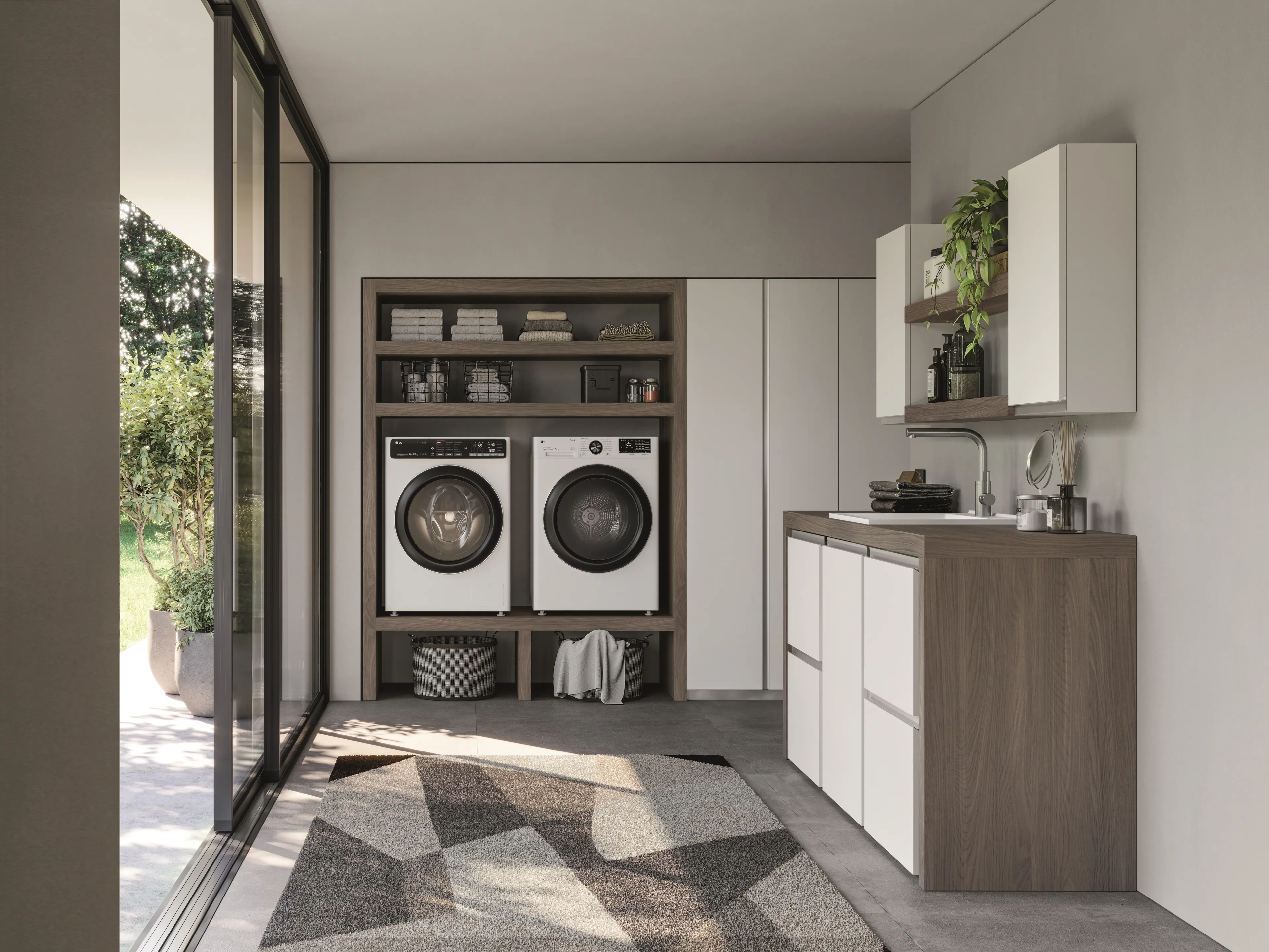IDEA SPAZIO TIME KIT #03 BATHROOM CABINET (MATT LACQUERED WHITE)