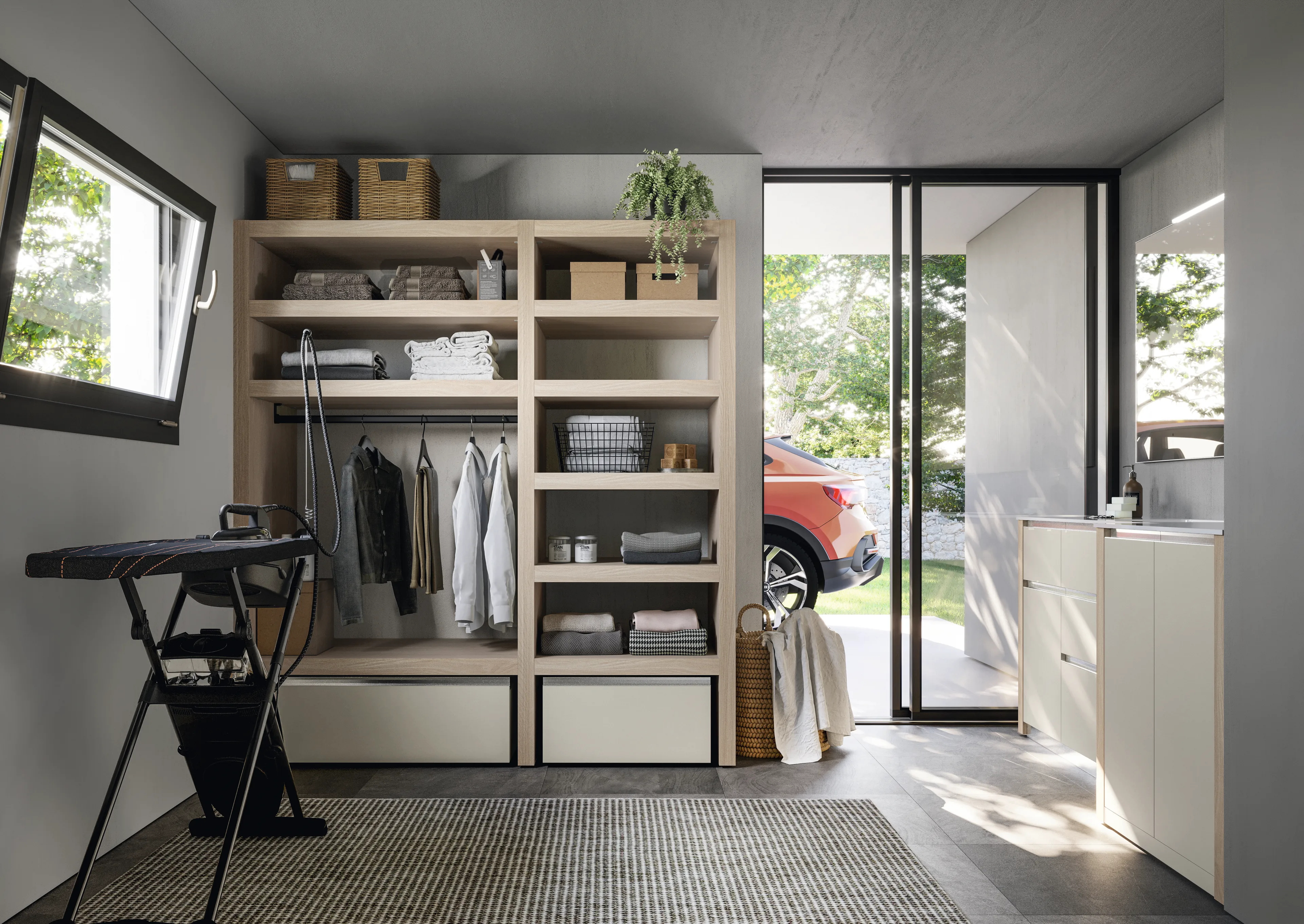 IDEA SPAZIO TIME KIT #04 BATHROOM CABINET (MATT LACQUERED SAHARA)