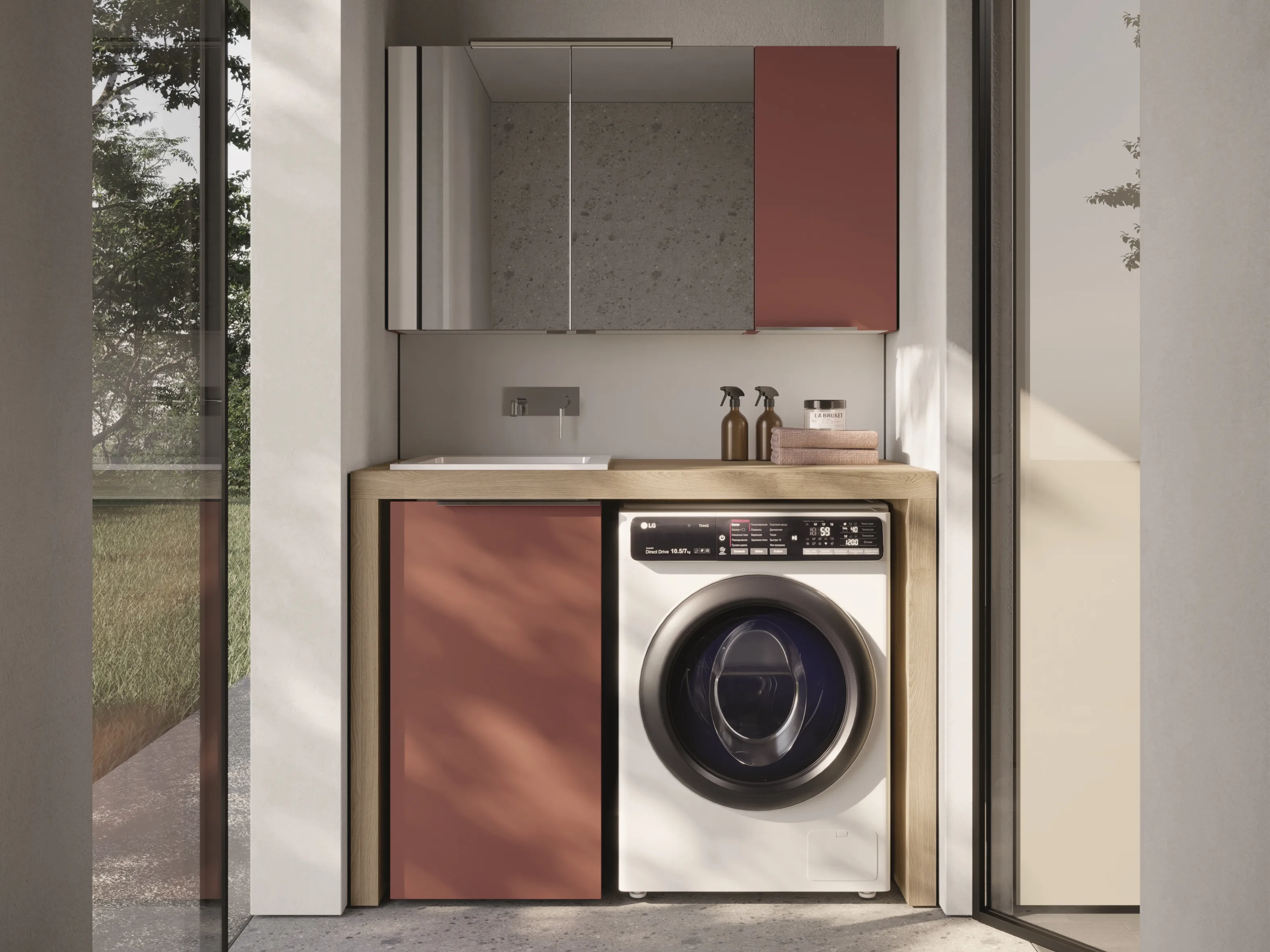 IDEA SPAZIO TIME KIT #10 BATHROOM CABINET (POLO OAK MELAMINE)