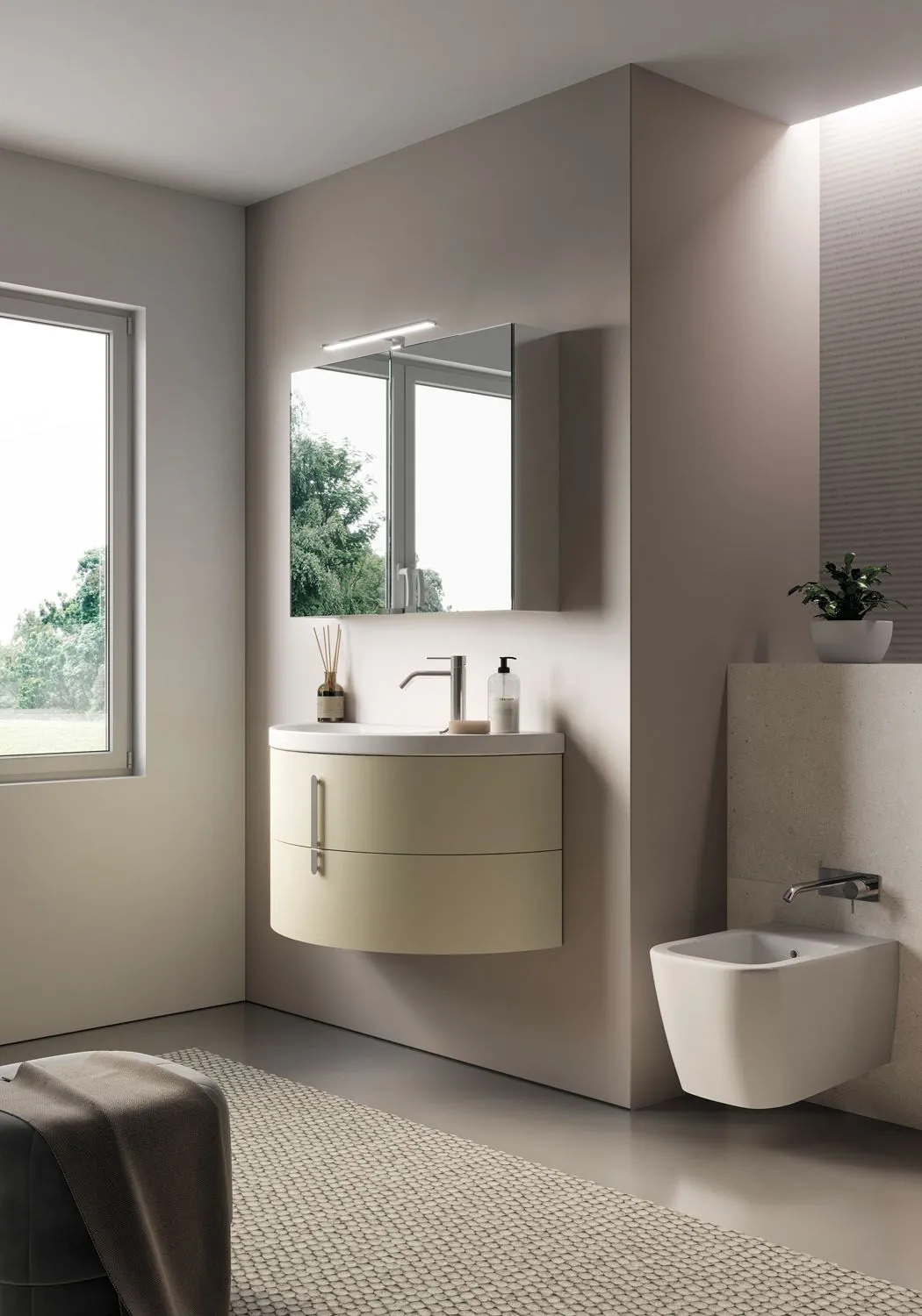IDEA MOON KIT 8 BATHROOM CABINET (MAT GREY)