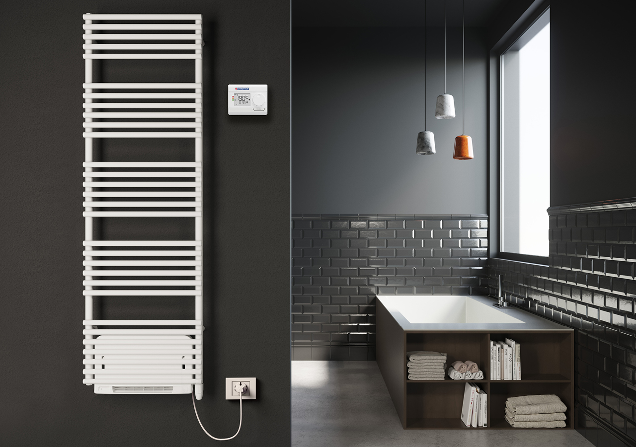 CORDIVARI GLORIA 22 BLOWER Towel warmer radiator with electric blower ventilation module