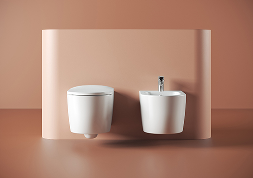 THE.ARTCERAM MONET with WC WALL-MOUNTED kit - WALL-MOUNTED BIDET