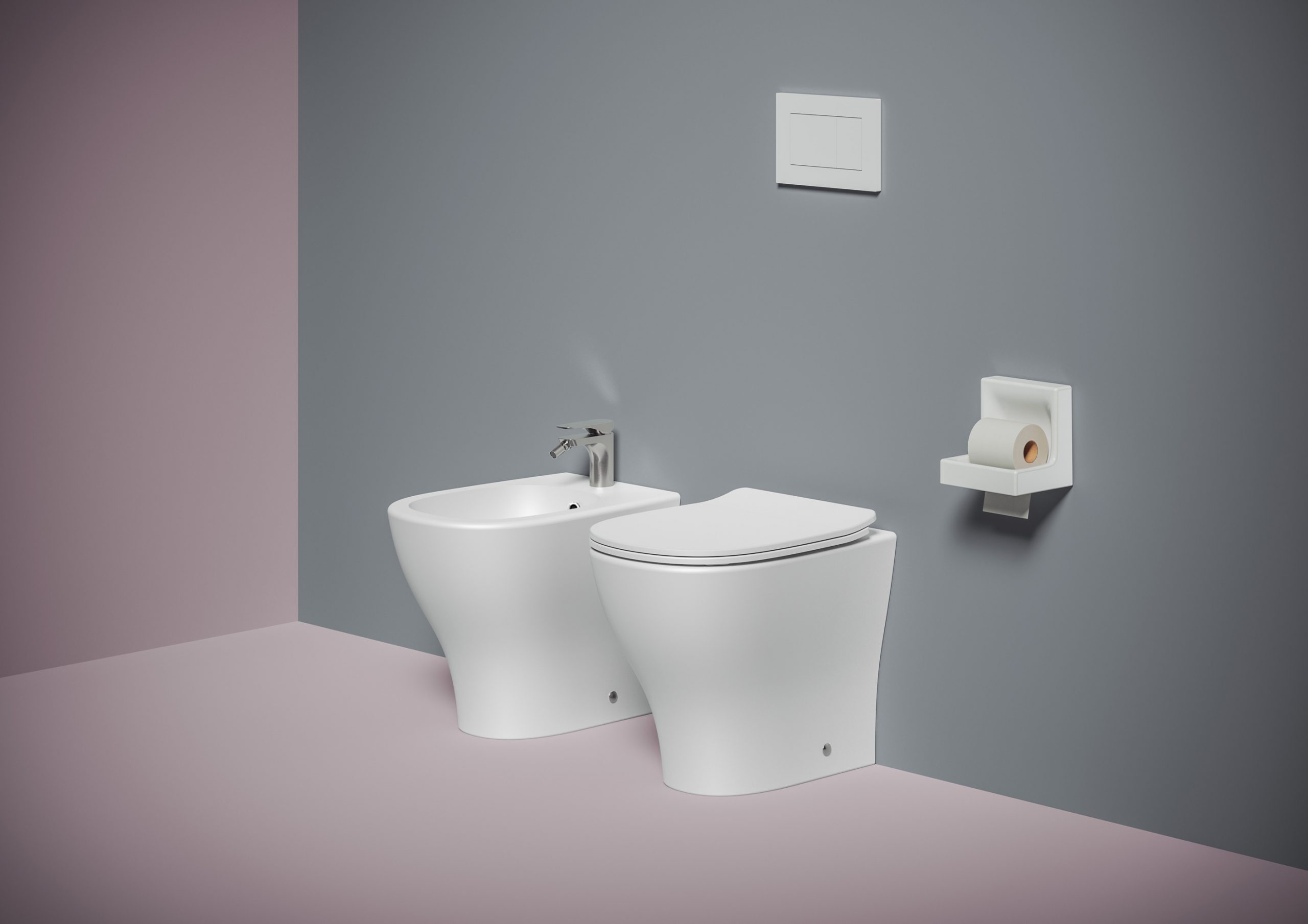 THE.ARTCERAM TEN 4.0 with WC FLOOR-MOUNTED BIDET kit