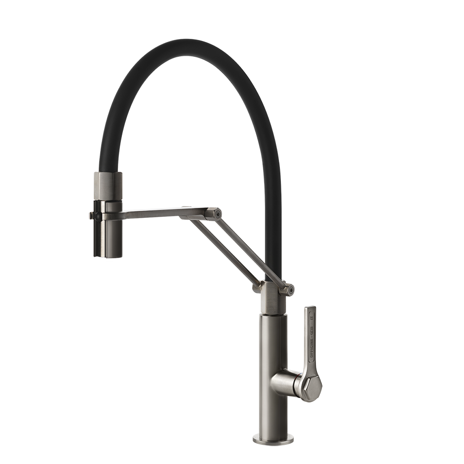 GESSI OFFICINE Semi-Pro Single-lever swivel mixer with double jet shower
