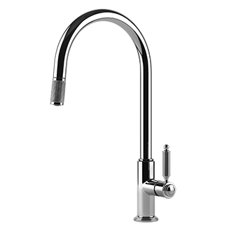 GESSI VENTI20 Single-lever sink mixer tap, swivel with pull-out shower head