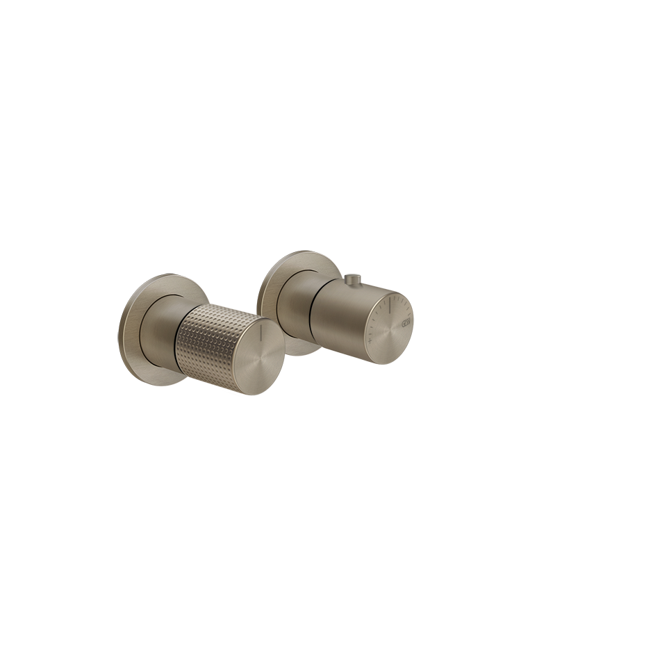 GESSI External part of the 2-way wall-mounted thermostatic shower mixer. CHISEL