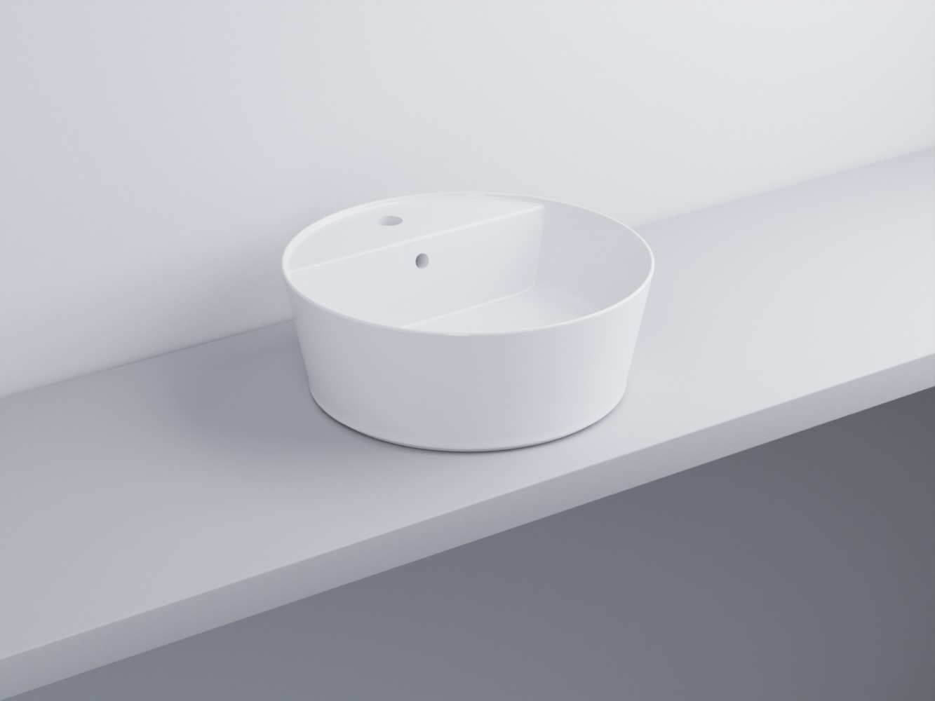 CIELO COUNTERTOP WASHBASIN WITHOUT TAP HOLE, WITH OVERFLOW