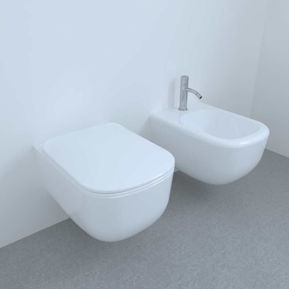 CIELO ERA with WALL-MOUNTED WC kit - TOILET SEAT - WALL-MOUNTED BIDET
