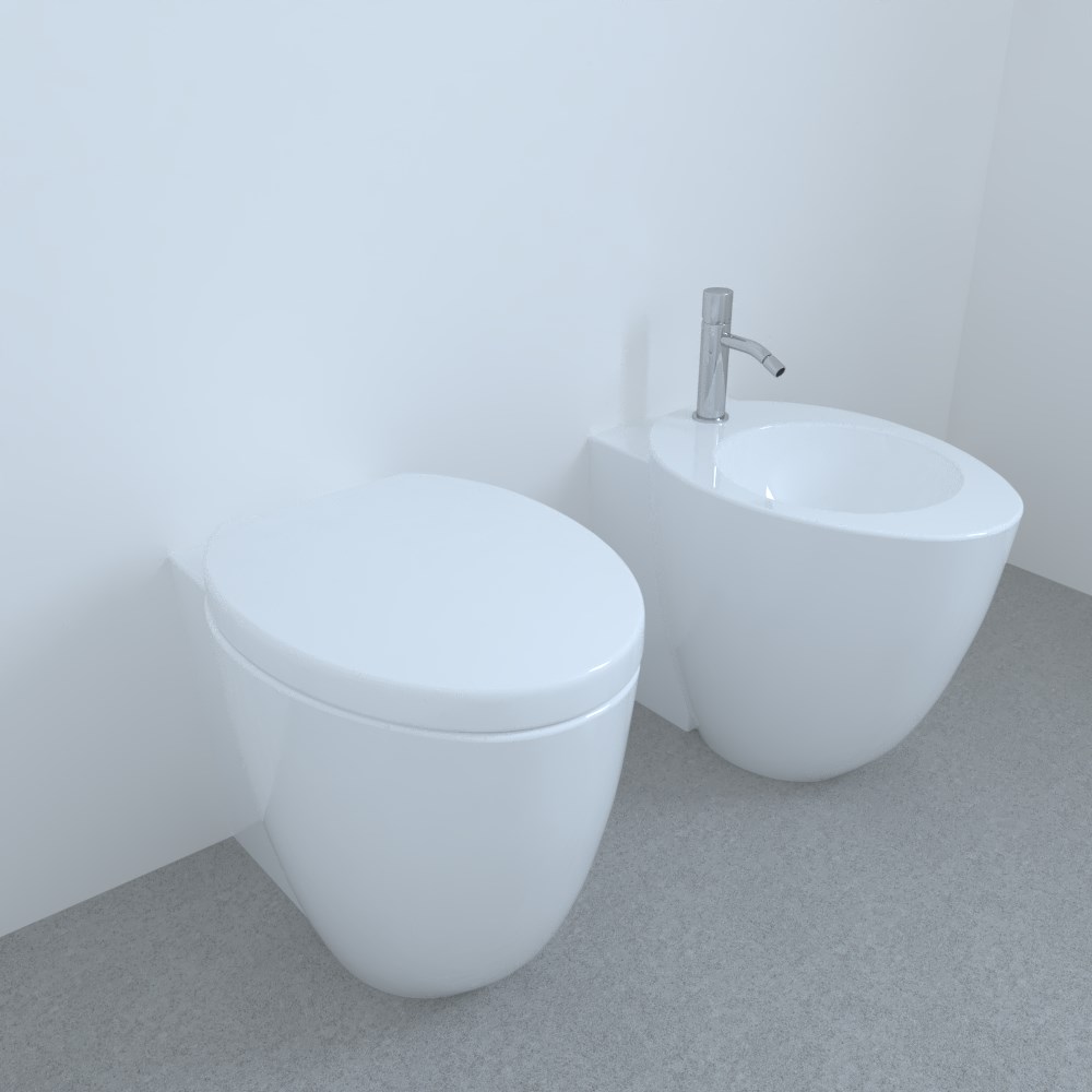 CIELO LE GIARE with FLOOR-MOUNTED WC kit - TOILET SEAT - FLOOR-MOUNTED BIDET