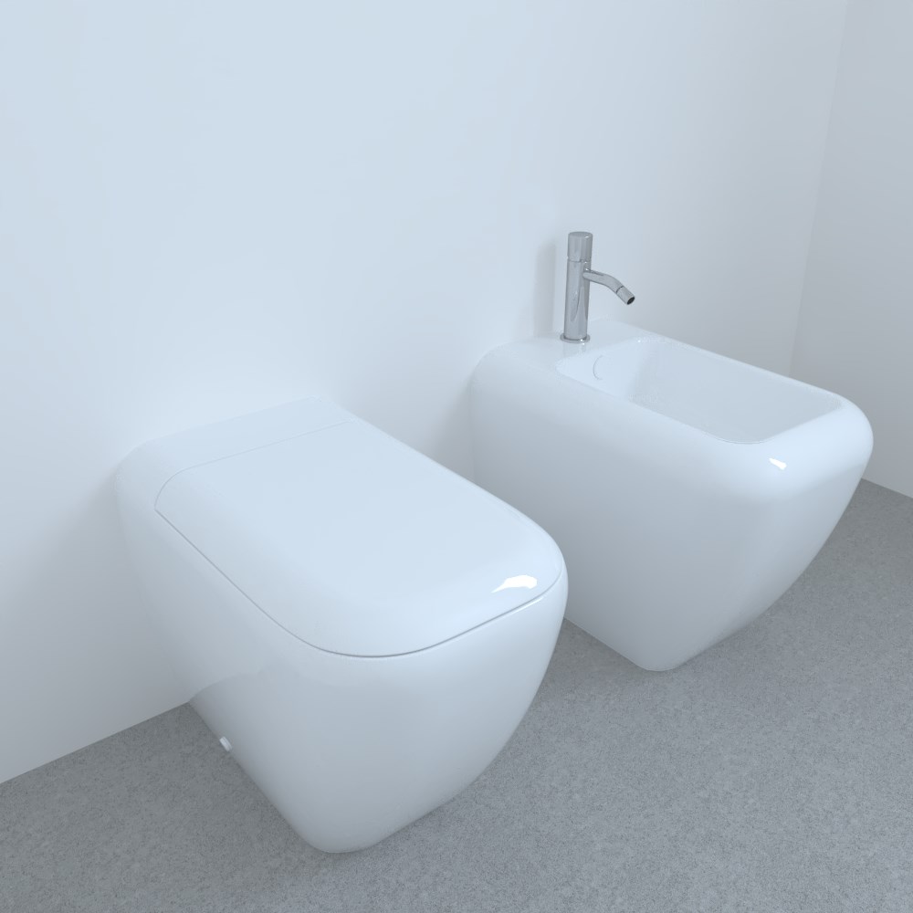 CIELO SHUI with FLOOR-STANDING WC kit - WC SEAT - WASHBASIN
