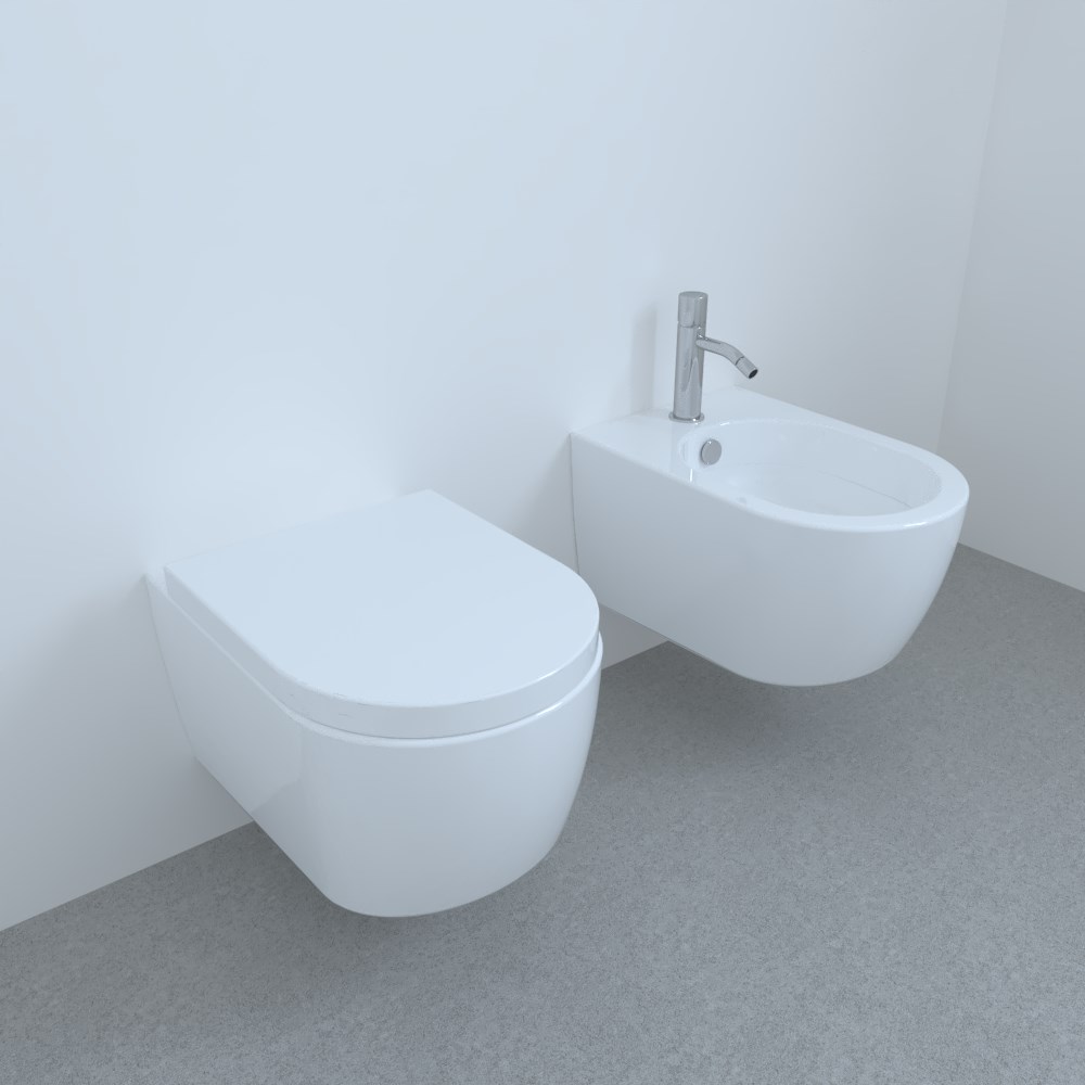 CIELO SMILE MINI 48 with WC kit WALL-MOUNTED - TOILET SEAT - WALL-MOUNTED BIDET