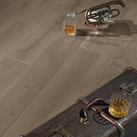 ORIGINAL PARQUET 3 Formati Rovere 'Rustica'Grigio Siderale mm.15x190x1700